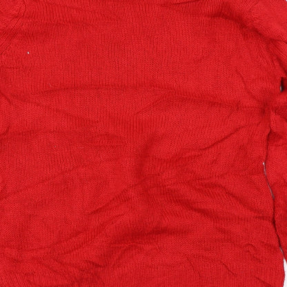 Brand and care label for Select women’s red jumper, size UK 8, - christmas jumper