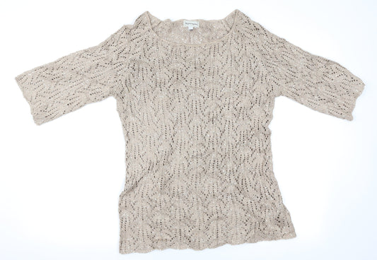 Nightingales Womens Gold   Pullover Jumper Size 14