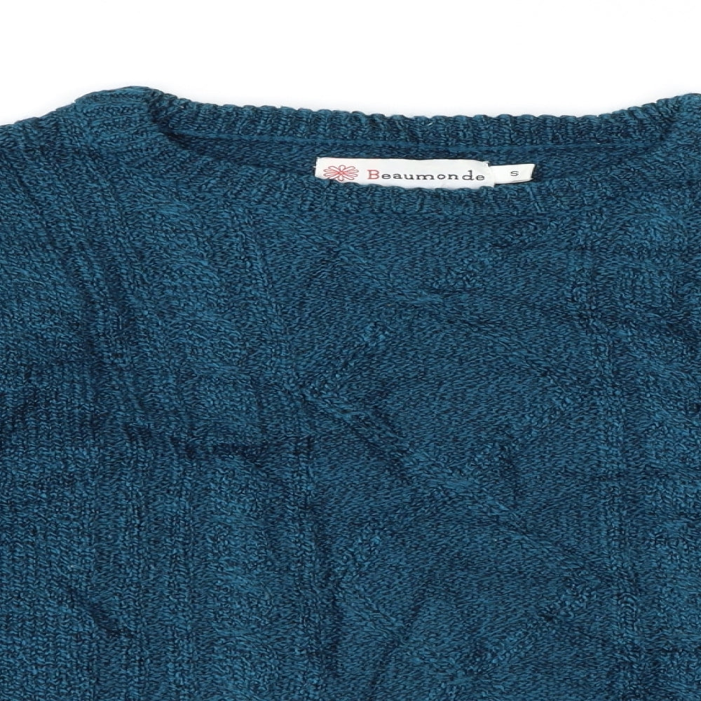 Beaumonde Womens Green Argyle/Diamond  Pullover Jumper Size S