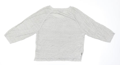 Back view of H&M women’s grey basic t-shirt, size S