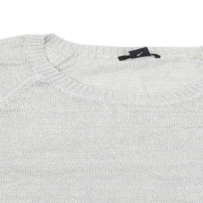 Close-up detail of H&M women’s grey basic t-shirt, size S