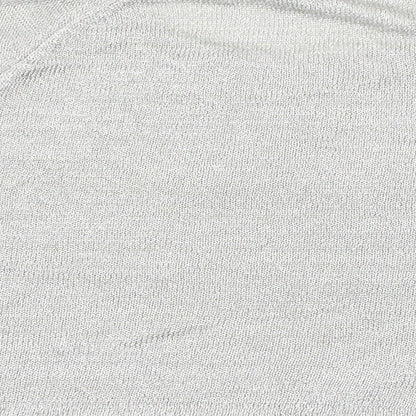 Brand and care label for H&M women’s grey basic t-shirt, size S