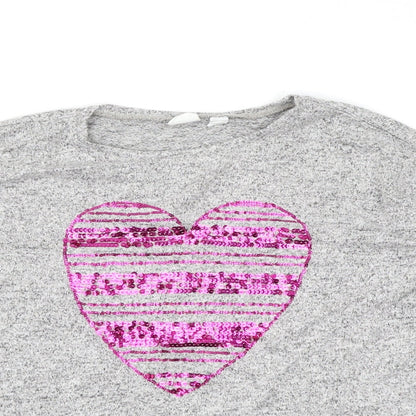 Close-up detail of Gap girls’ grey jumper, size XL