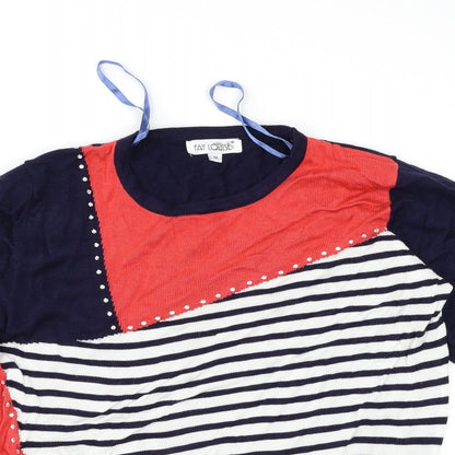 Close-up detail of Fay Louise women’s multicoloured jumper, size M