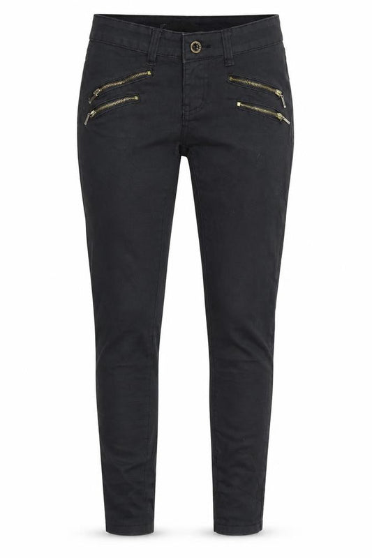 Front view of Maybeen women’s black skinny jeans, size UK 38, 26-inch leg