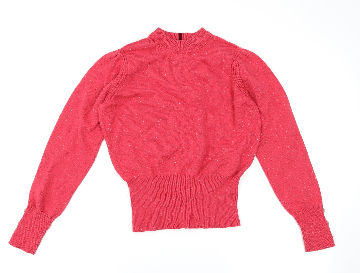 M&S Womens Pink Herringbone  Pullover Jumper Size 10