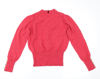 Back view of Marks & Spencer women’s pink herringbone jumper, size UK 10