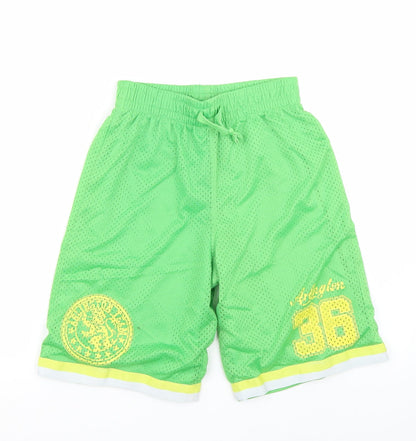 Additional front view of Rebel boys’ green sweat shorts, size 11, years