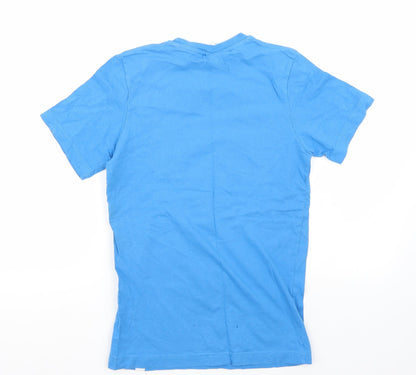 Back view of Tiny idol boys’ blue basic t-shirt, size 11, years