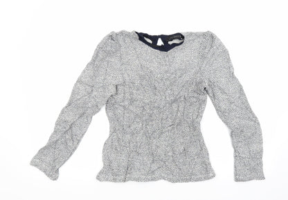 Additional front view of Zara women’s silver knit jumper, size XS