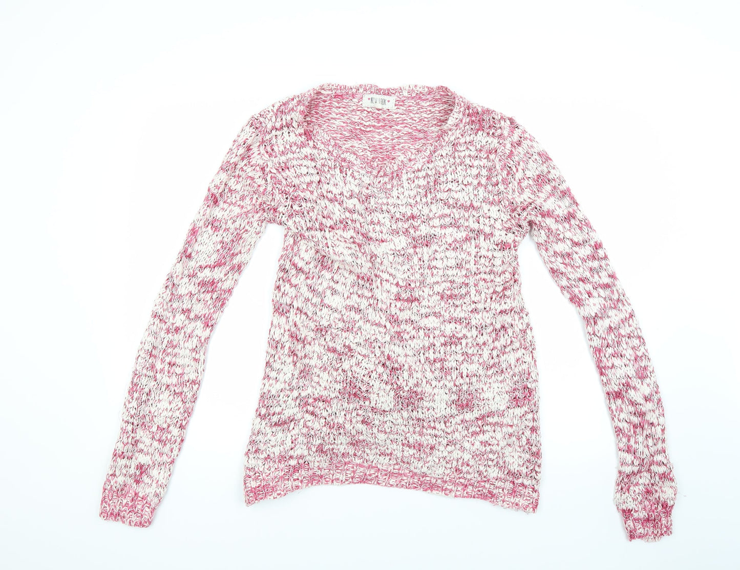New Look Womens Red  Knit Pullover Jumper Size S