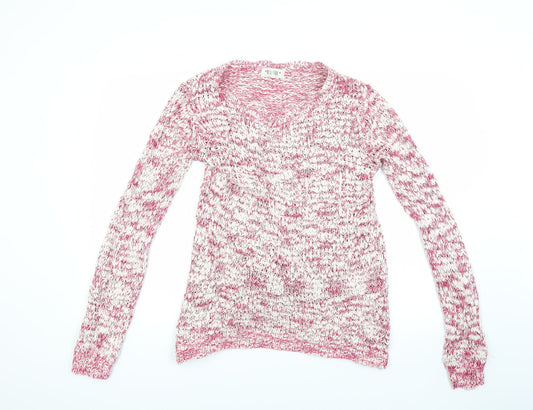New Look Womens Red  Knit Pullover Jumper Size S