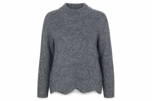 Front view of Oasis women’s grey knit jumper, size S