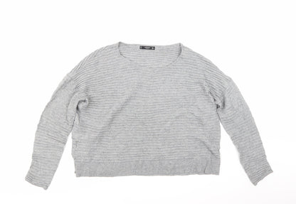 Additional front view of Mango women’s grey knit jumper, size M