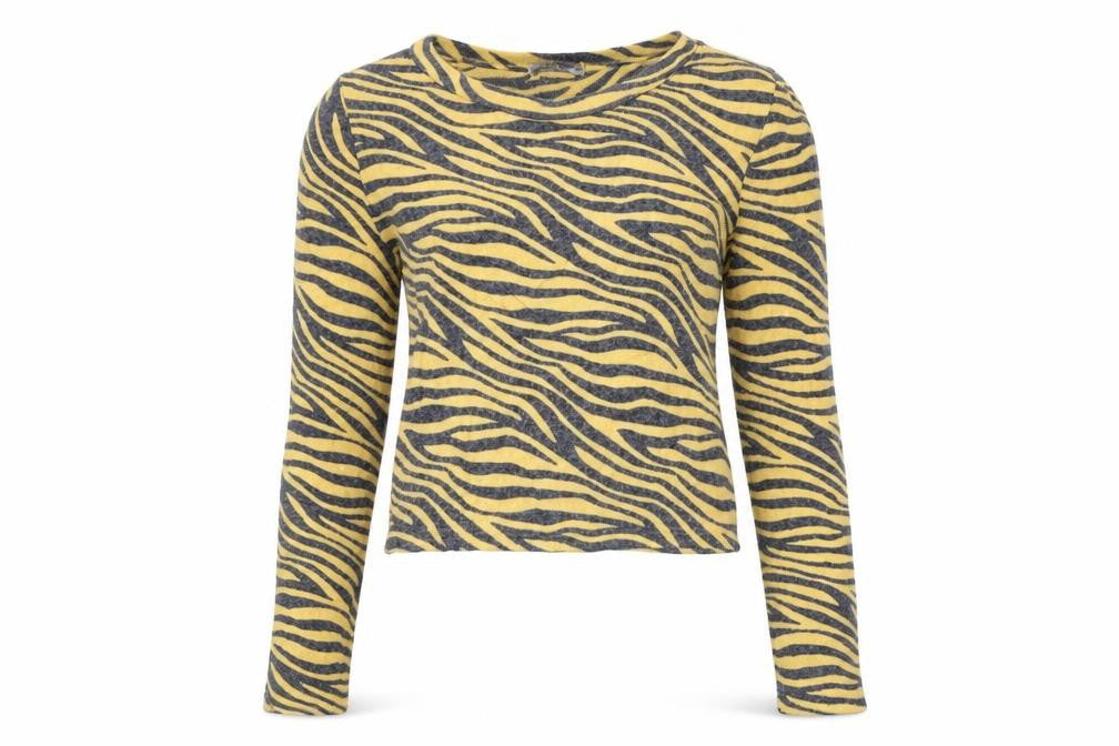 Zara Womens Yellow Striped  Pullover Jumper Size M
