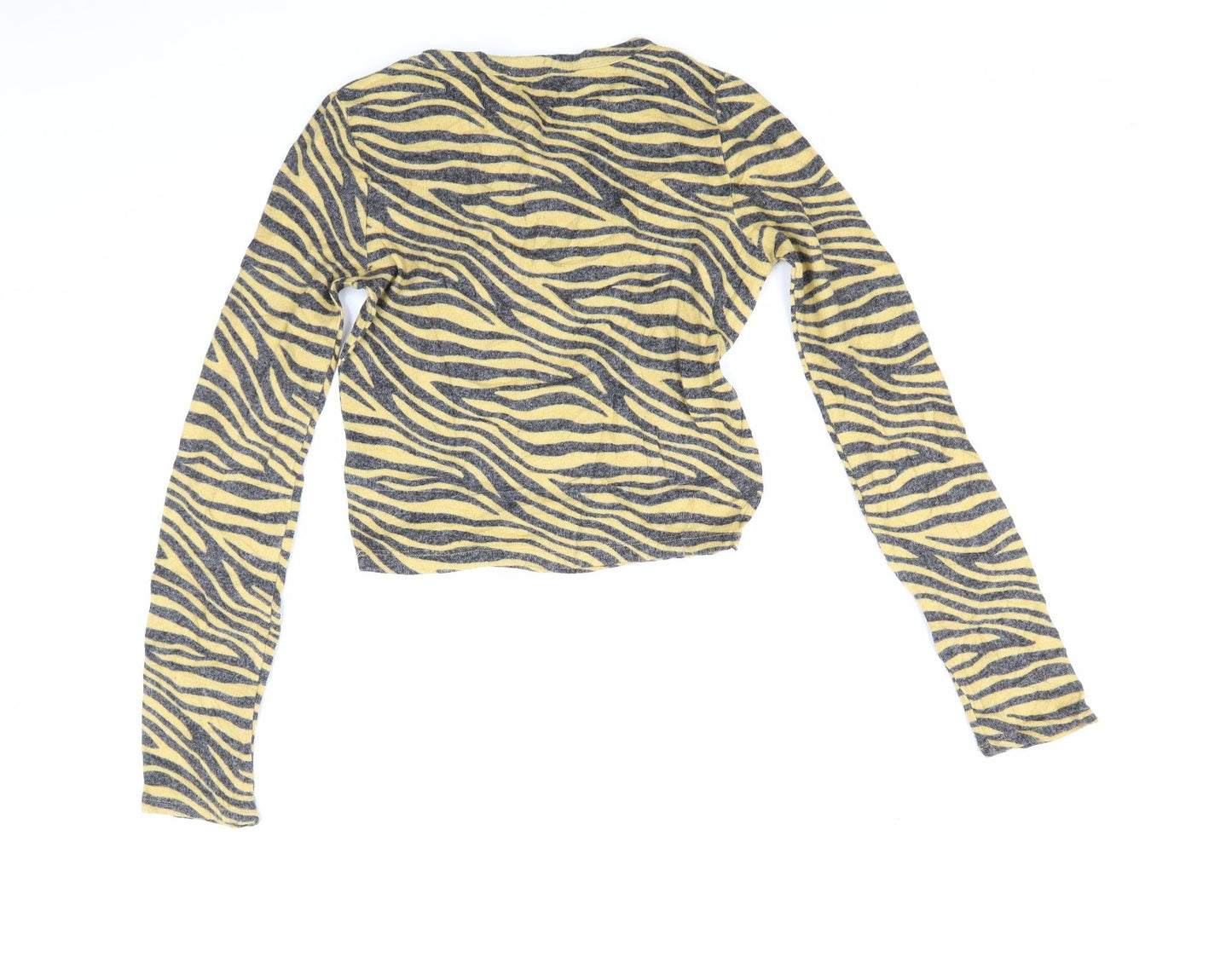 Zara Womens Yellow Striped  Pullover Jumper Size M