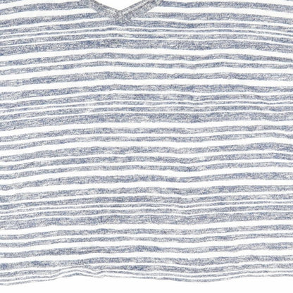 Brand and care label for Tu women’s blue striped jumper, size UK 18