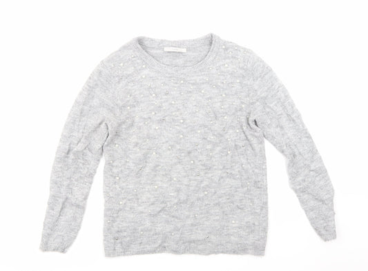 George Womens Grey  Knit Pullover Jumper Size S