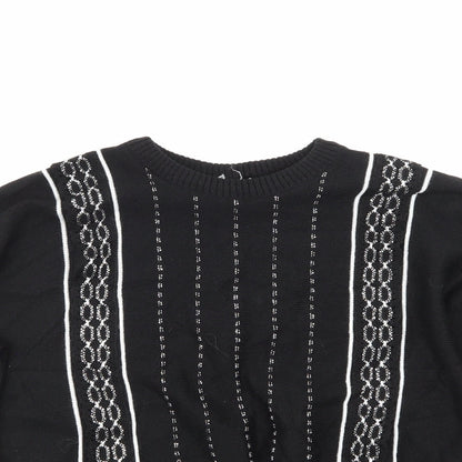 Close-up detail of Preworn women’s black jumper, size M