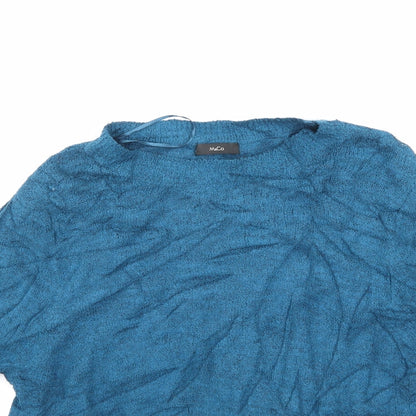 Close-up detail of M&Co women’s green jumper, size UK 14