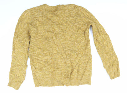 Back view of Falmer Heritage men’s yellow knit jumper, size M