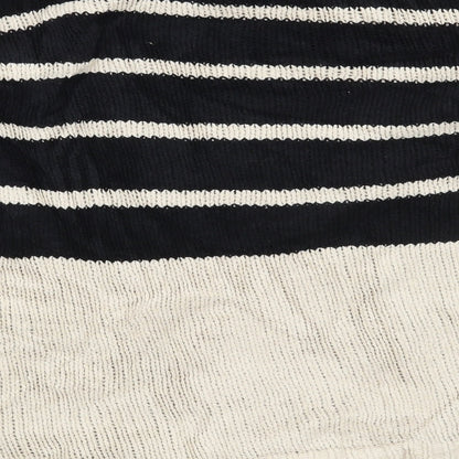 Brand and care label for M&Co women’s black striped jumper, size UK 18