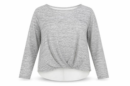 Front view of Atmosphere women’s grey basic blouse, size UK 10