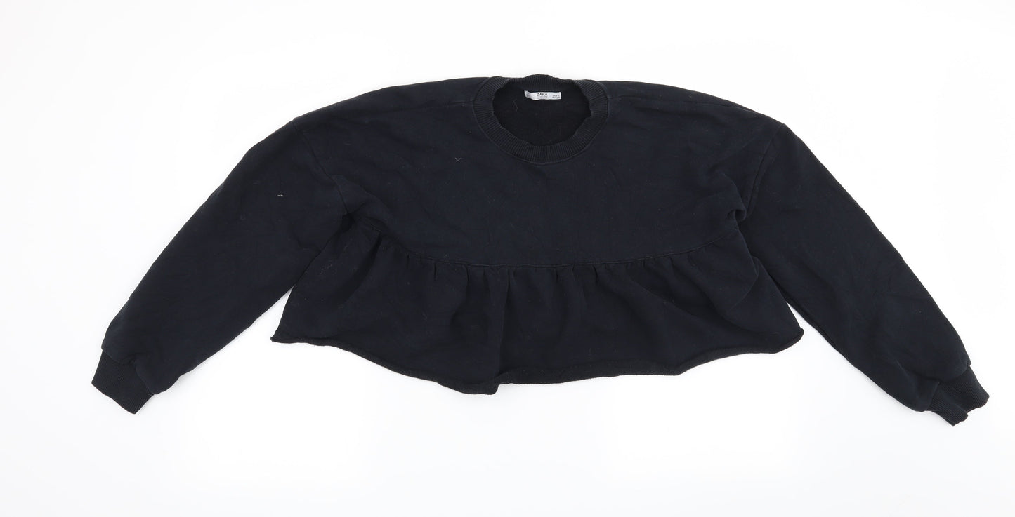 Zara Womens Black   Pullover Sweatshirt Size S