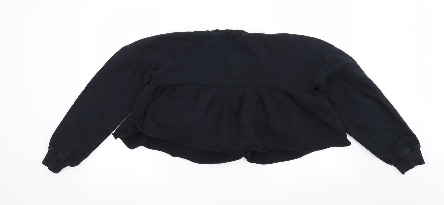 Zara Womens Black   Pullover Sweatshirt Size S