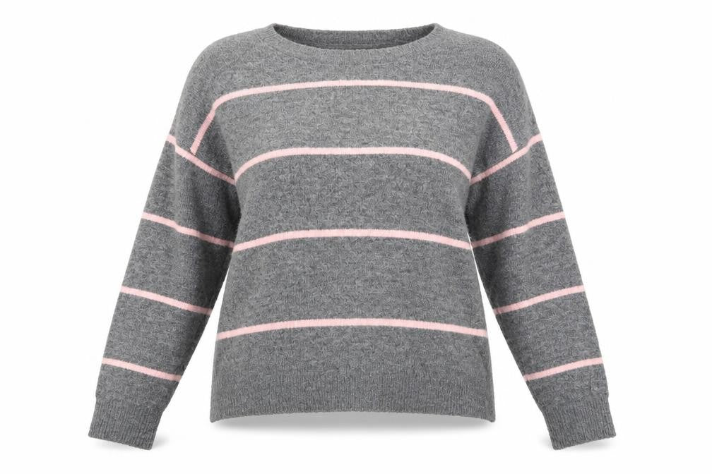 H&M Womens Grey Striped  Pullover Jumper Size S
