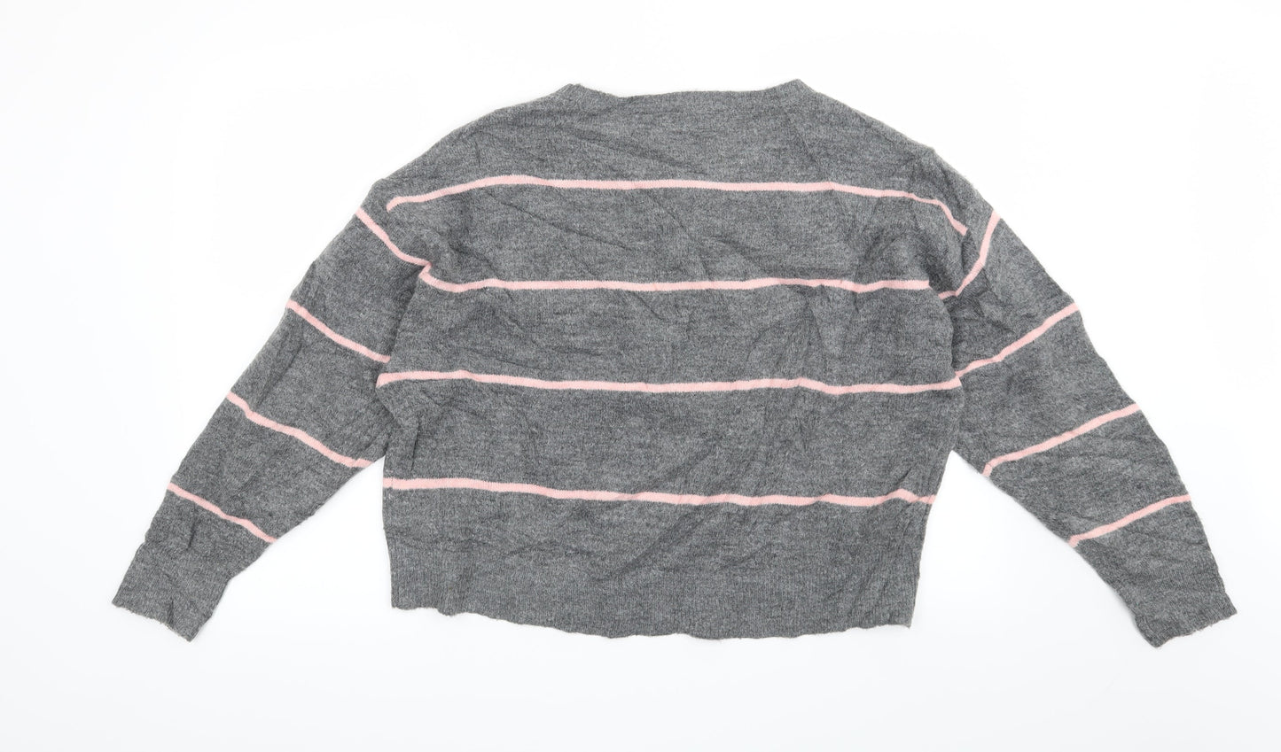 H&M Womens Grey Striped  Pullover Jumper Size S