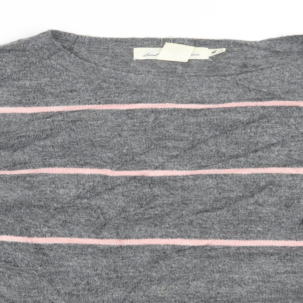 H&M Womens Grey Striped  Pullover Jumper Size S