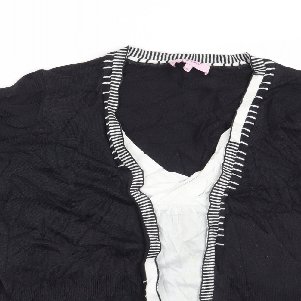 Per Una Womens Black Geometric  Pullover Jumper Size 16