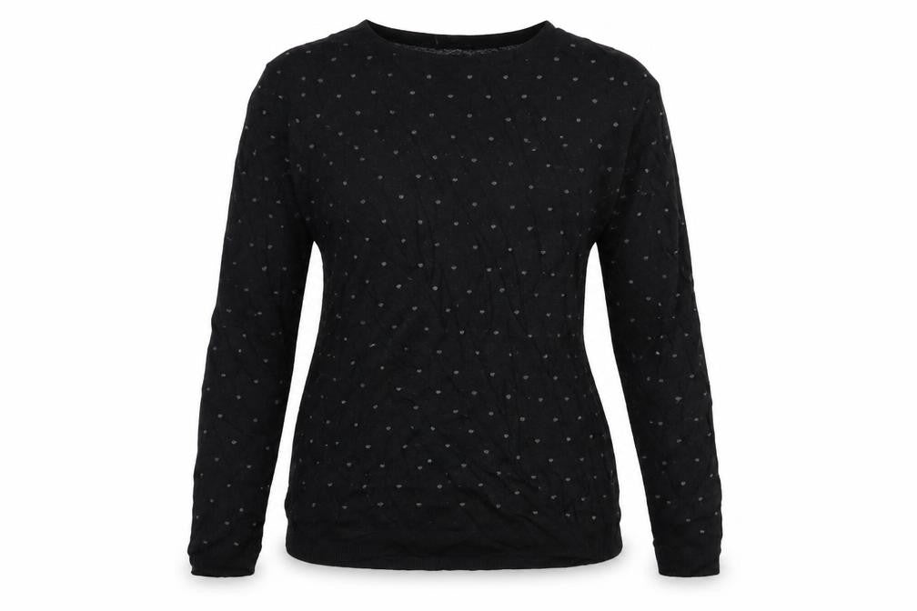 Mango Womens Black Polka Dot  Pullover Jumper Size S