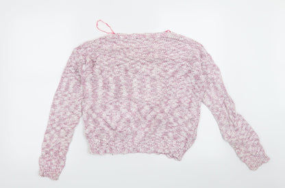 Back view of M&Co women’s pink jumper, size UK 14