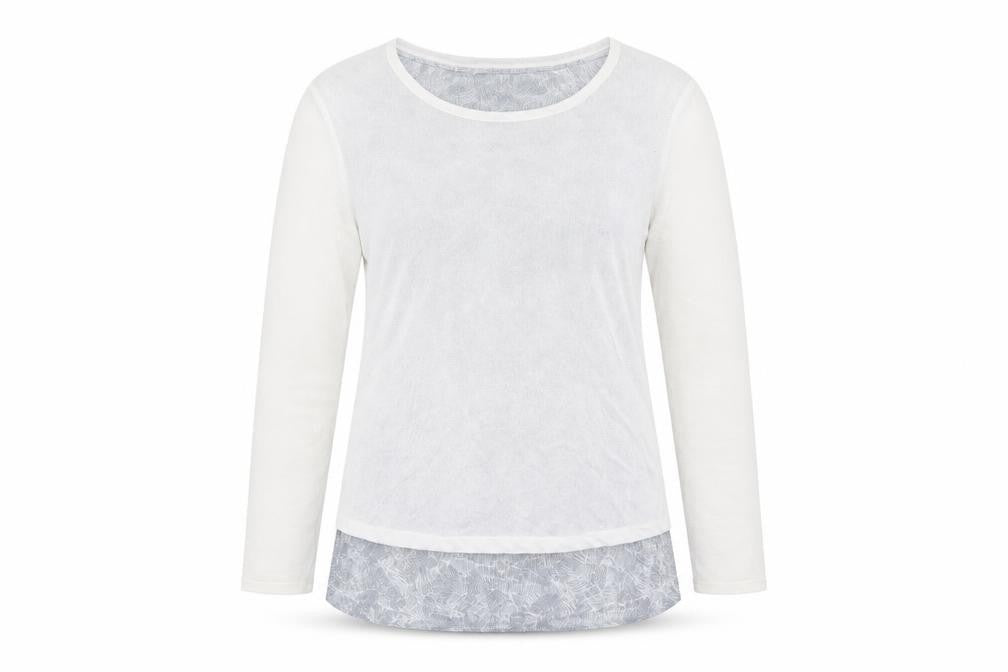 Linea Womens White Geometric  Pullover Sweatshirt Size M