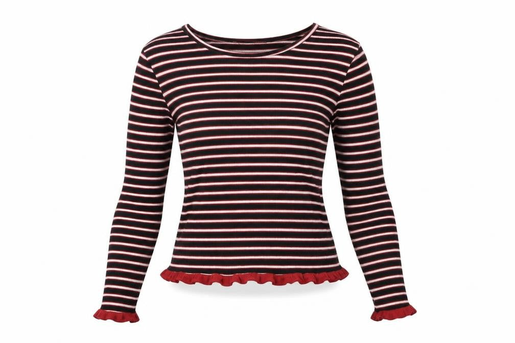 Primark Womens Black Striped  Pullover Sweatshirt Size 6