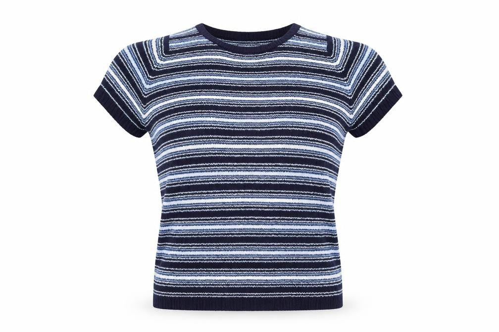 EWM Womens Blue Striped  Pullover Jumper Size 10