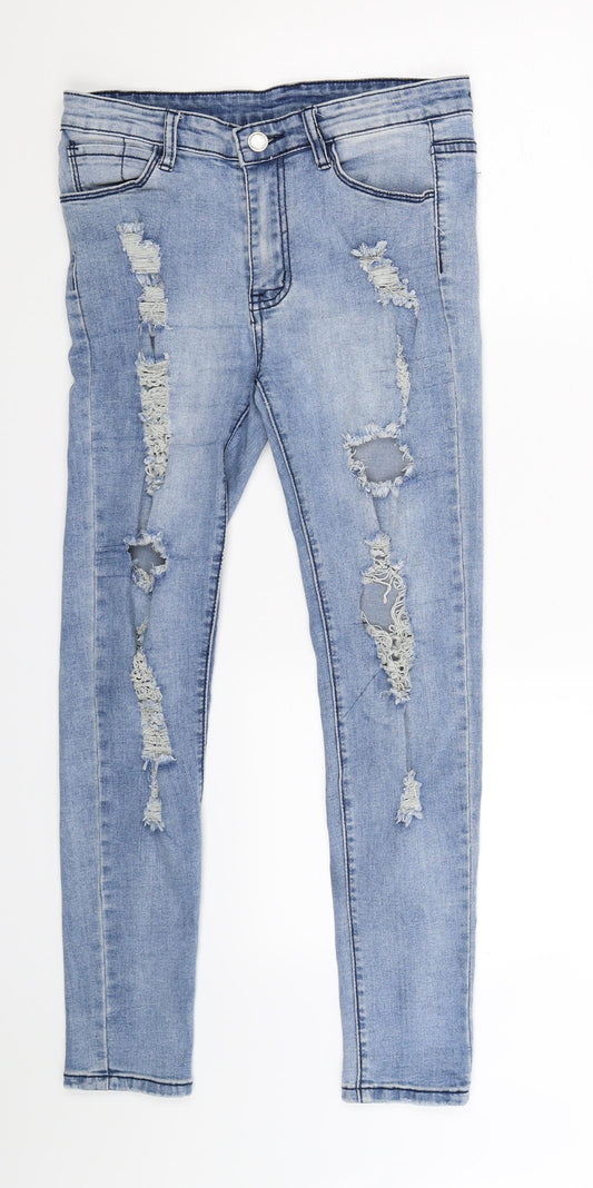 Preworn Womens Blue  Denim Skinny Jeans Size S L25 in