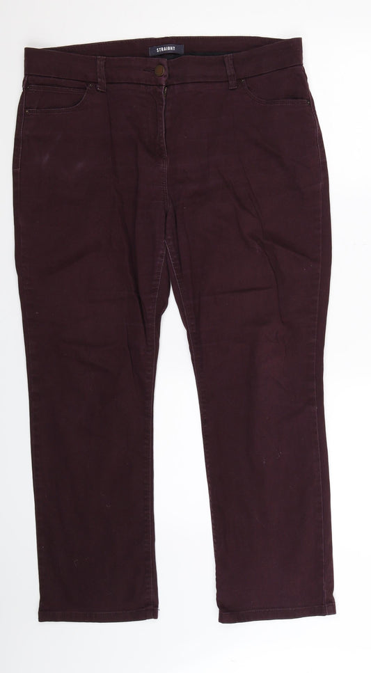 Preworn Womens Brown  Denim Straight Jeans Size 36 in L27 in