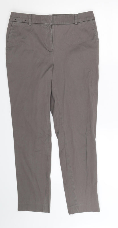 Additional front view of Next women’s grey trousers, size UK 10, 27-inch leg