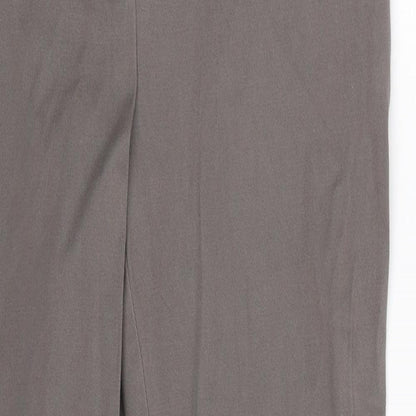 Close-up detail of Next women’s grey trousers, size UK 10, 27-inch leg
