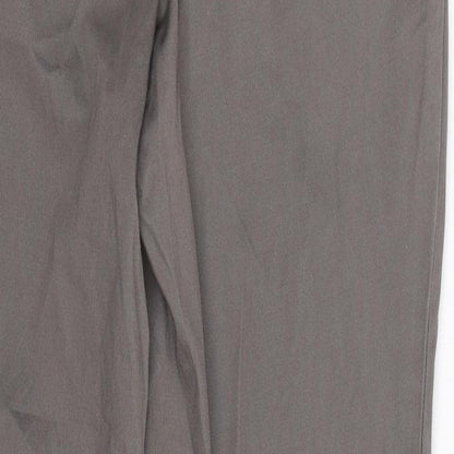 Brand and care label for Next women’s grey trousers, size UK 10, 27-inch leg