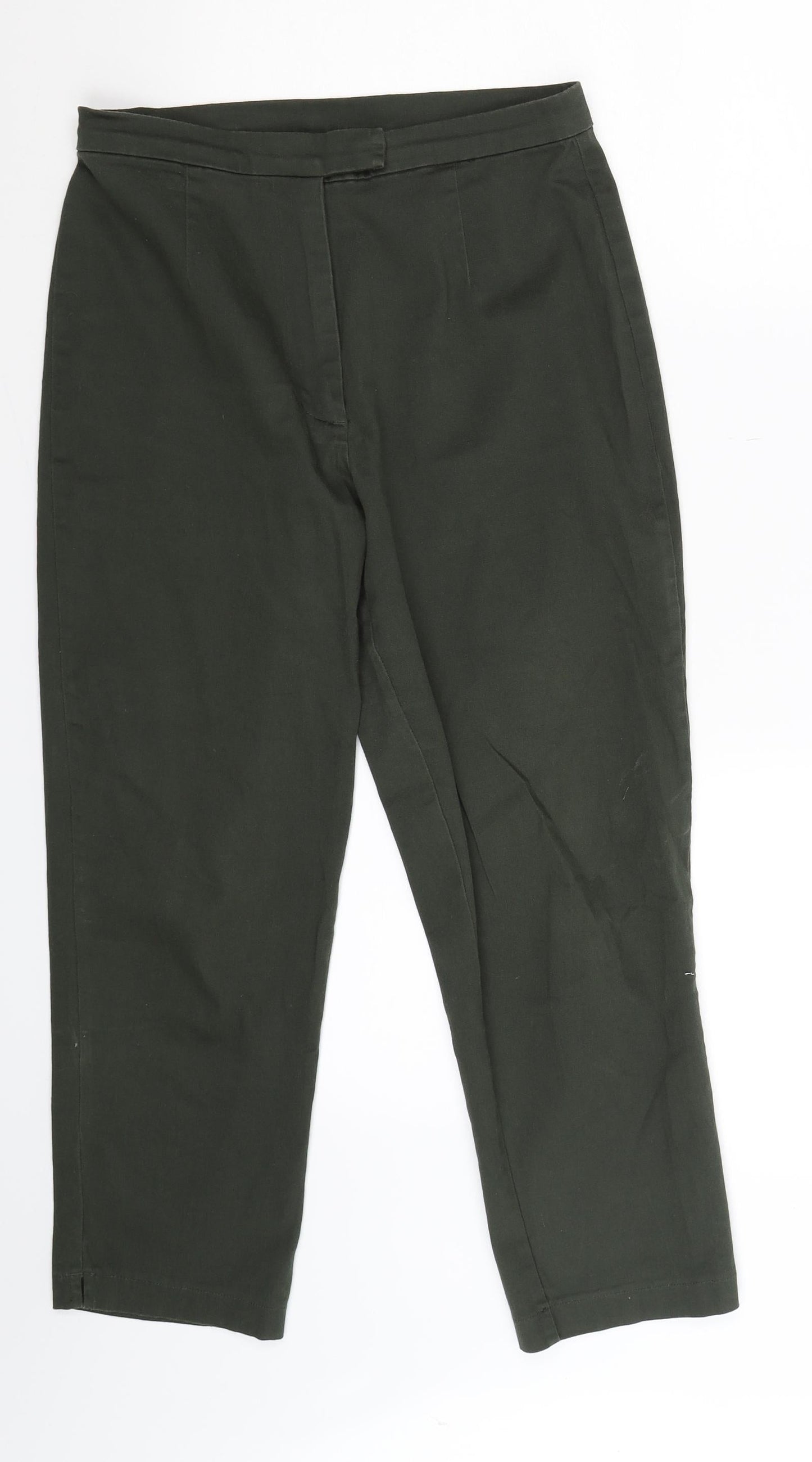 Casual Club Womens Green   Cropped Trousers Size 28 in L24 in