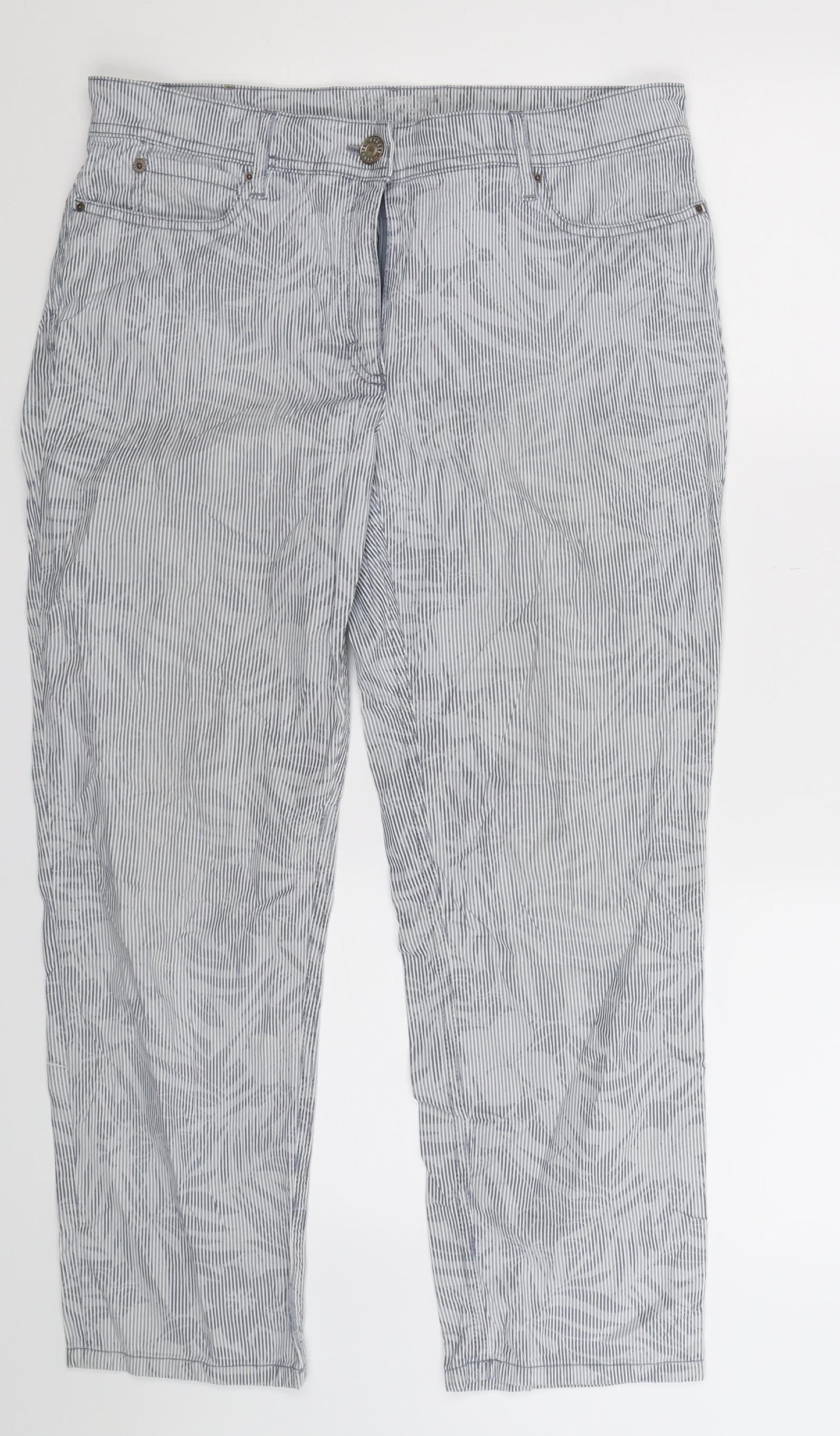 ZERRES Womens Blue Striped  Trousers  Size 32 in L32 in
