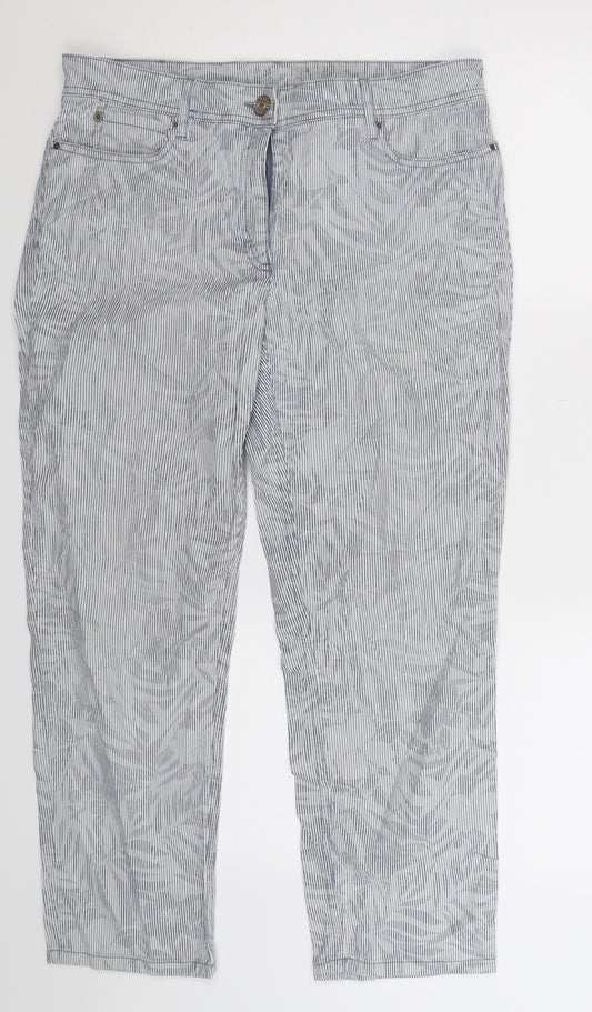 ZERRES Womens Blue Striped  Trousers  Size 32 in L32 in