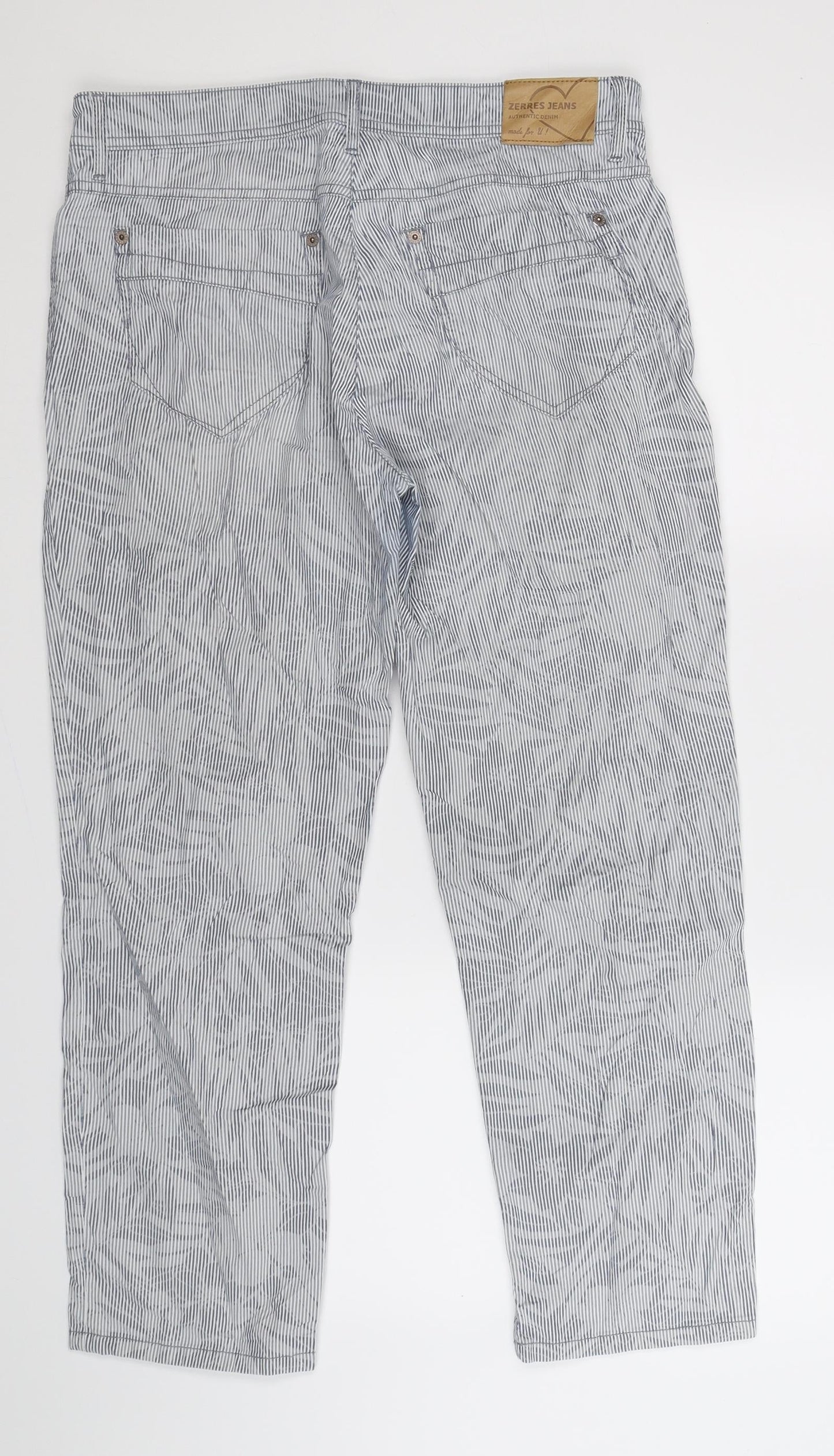ZERRES Womens Blue Striped  Trousers  Size 32 in L32 in
