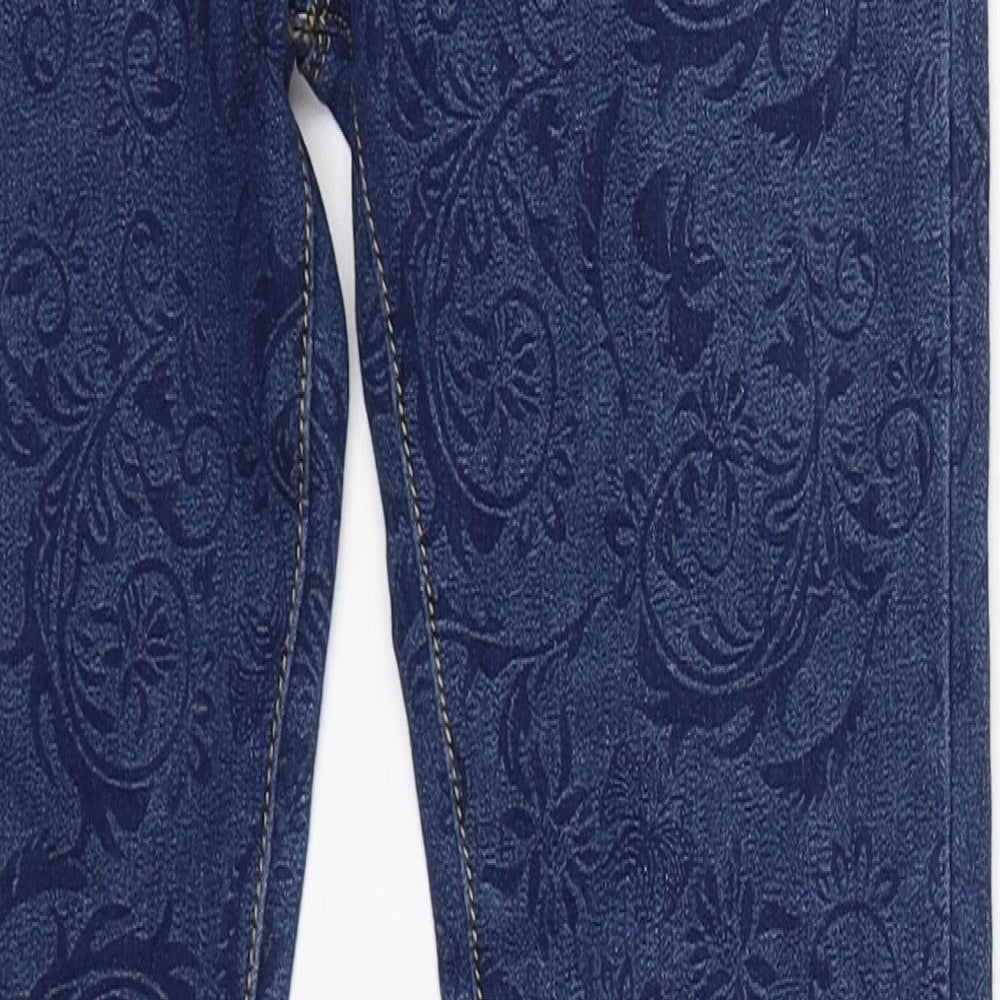TYK Girls Blue Floral Denim Skinny Jeans Size 14 Years