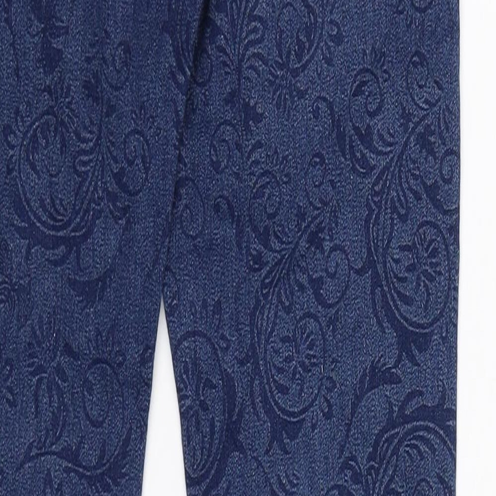 TYK Girls Blue Floral Denim Skinny Jeans Size 14 Years