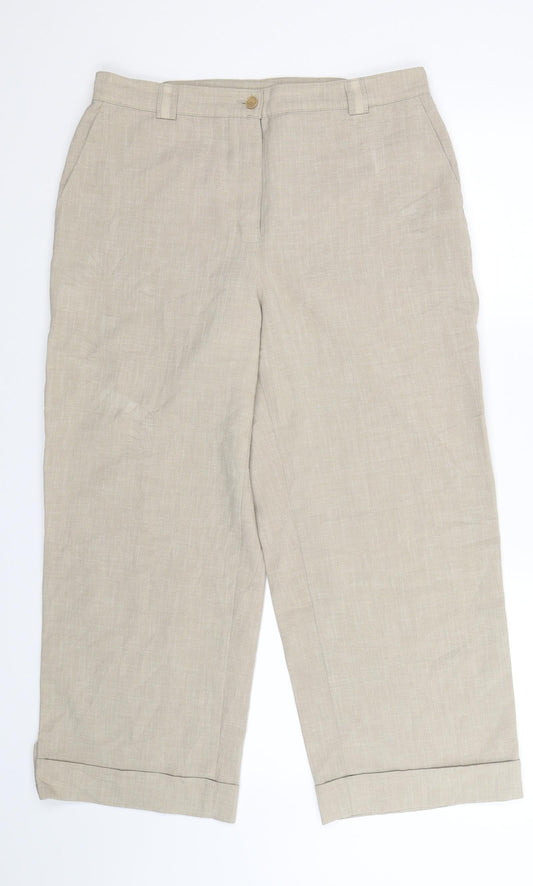 Brandtex Womens Beige   Trousers  Size 16 L25 in